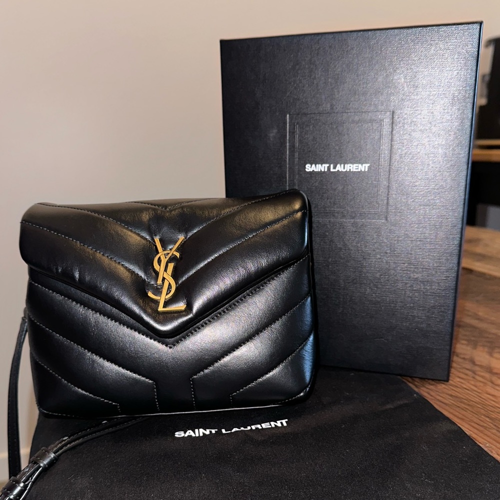 YSL Loulou Toy Matelasse Calfskin V-Flap Crossbody Bag